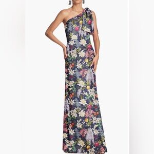 🌺🆕Sachin + Babi One Shoulder Chelsea Floral Gown, Size 4🌺